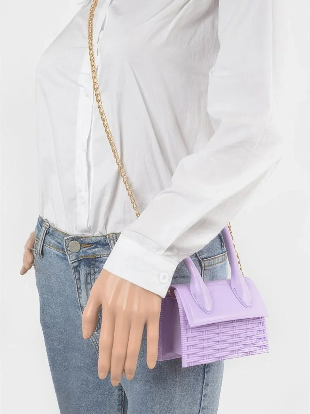 Weaved Top Handle Clutch